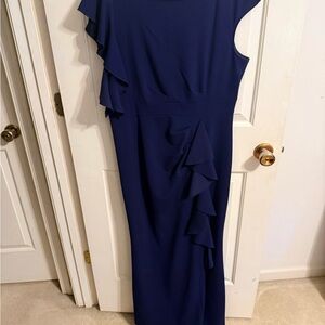 Sophisticated Royal Blue Ruffle Gown